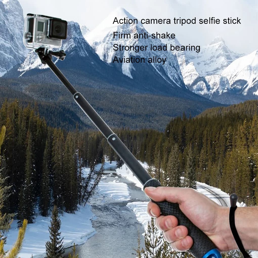 Aluminium Alloy Monopolye for selfie stick from 19 inch for Gopro Hero 13 12 11 10 9 8 5 per insta 360 per DJI OSMO Action Camera