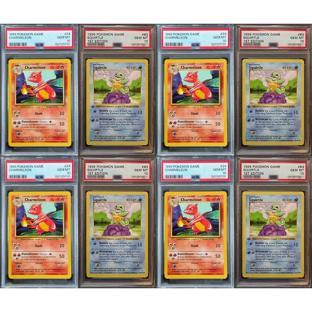 1999 Proxy Ptcg Collezione classificata Gioco di carte Charmeleon Squirtle 1St Editon 24/63 Gem Mt10 Etichette olografiche Regali di carte Giocattoli