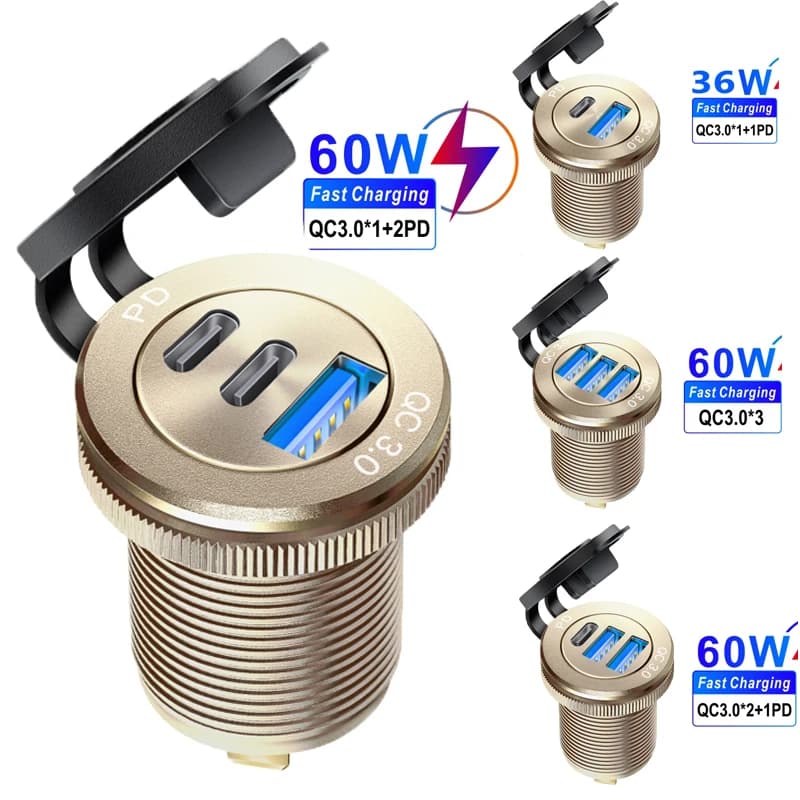 Presa USB per ricarica rapida PD per Audi 12V, presa USB integrata per BMW E91 E39 E87 X5 E53 E46 E61 E83 E65 E85, accessori