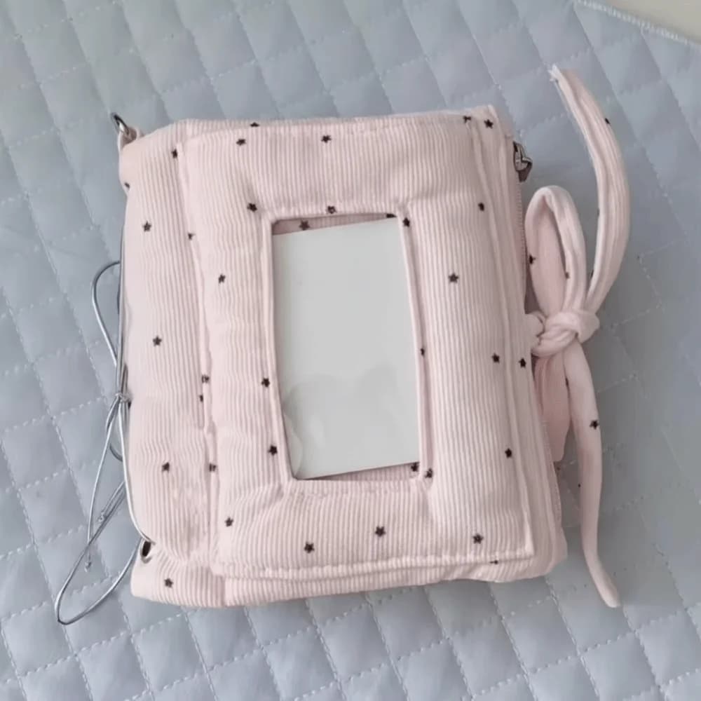 M5 Mini Pocket Notebook Polka Dot Transparent Window Diary Notebook 3-Fold No Inner Pages Strap Binder Note Planner