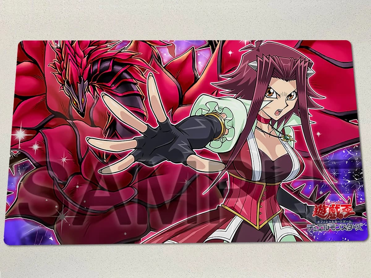YuGiOh Akiza Izinski Playmat Black Rose Dragon TCG CCG Mat Gioco da tavolo Gioco di carte collezionabili Tappetino per mouse in gomma Tappetino da gioco Borsa gratuita