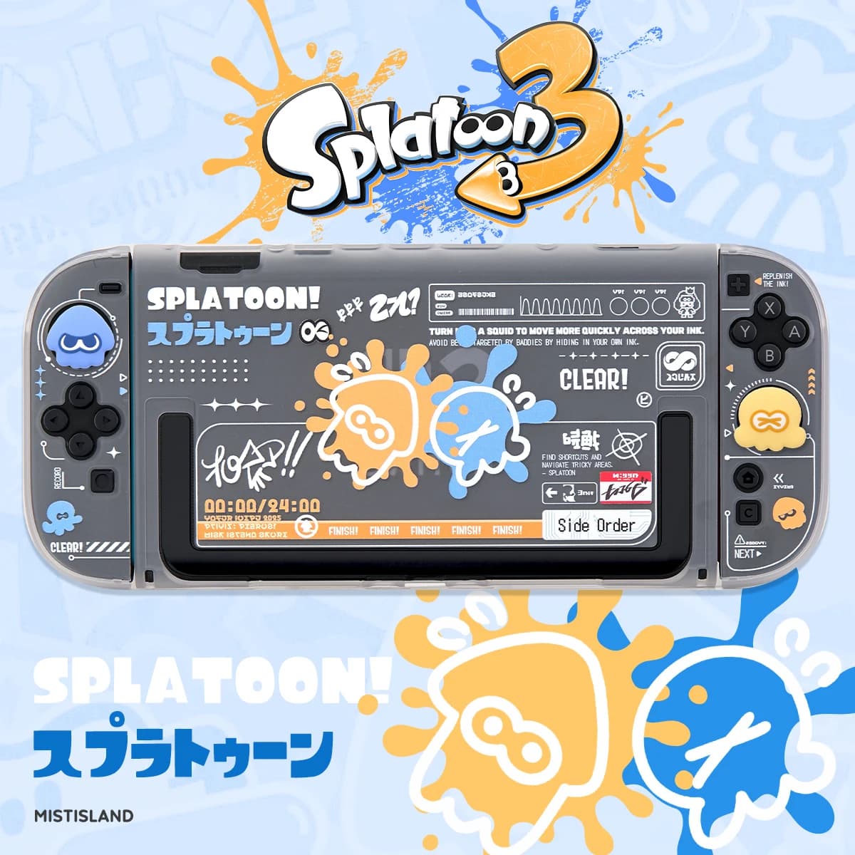 Custodia protettiva Splatoon 3 per Switch 2 - Design a conchiglia divisa in due pezzi - Copertura da gioco per accessori console NS2