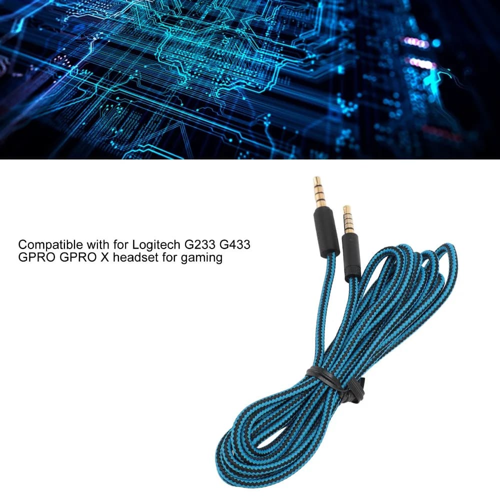Cavo di Ricambio per Auricolari da 3,5mm Maschio a Maschio, 2m / 6,56ft, Filo di Aggiornamento per Cuffie da Gaming Logitech G233 G433 GPRO GPRO X