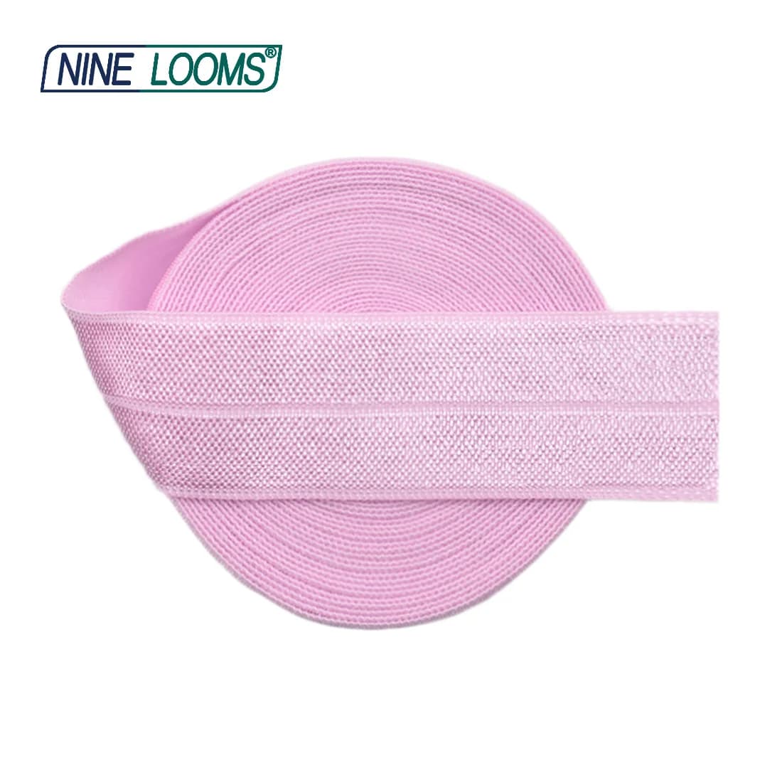 NINE LOOMS Shiny Fold Over Elastic FOE 1" 25mm Solid Spandex Satin Band Webbing Lingerie Underwear Dress Sewing Trim 2 5 10 Yard