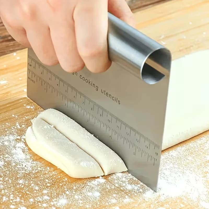 2 Pezzi/Raschietto da Forno in Acciaio Inossidabile, Utensile da Cucina Multifunzionale per Tagliere e Pasticceria
