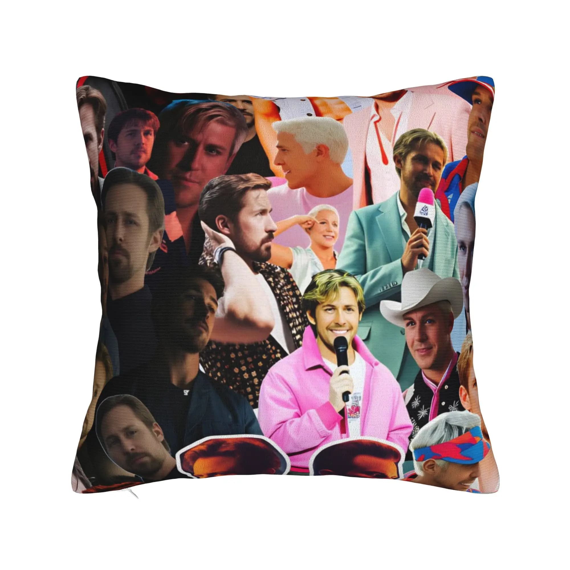 Federa per cuscino Ryan Gosling Collage, divertente federa per divano, camera da letto, decorazioni per la casa
