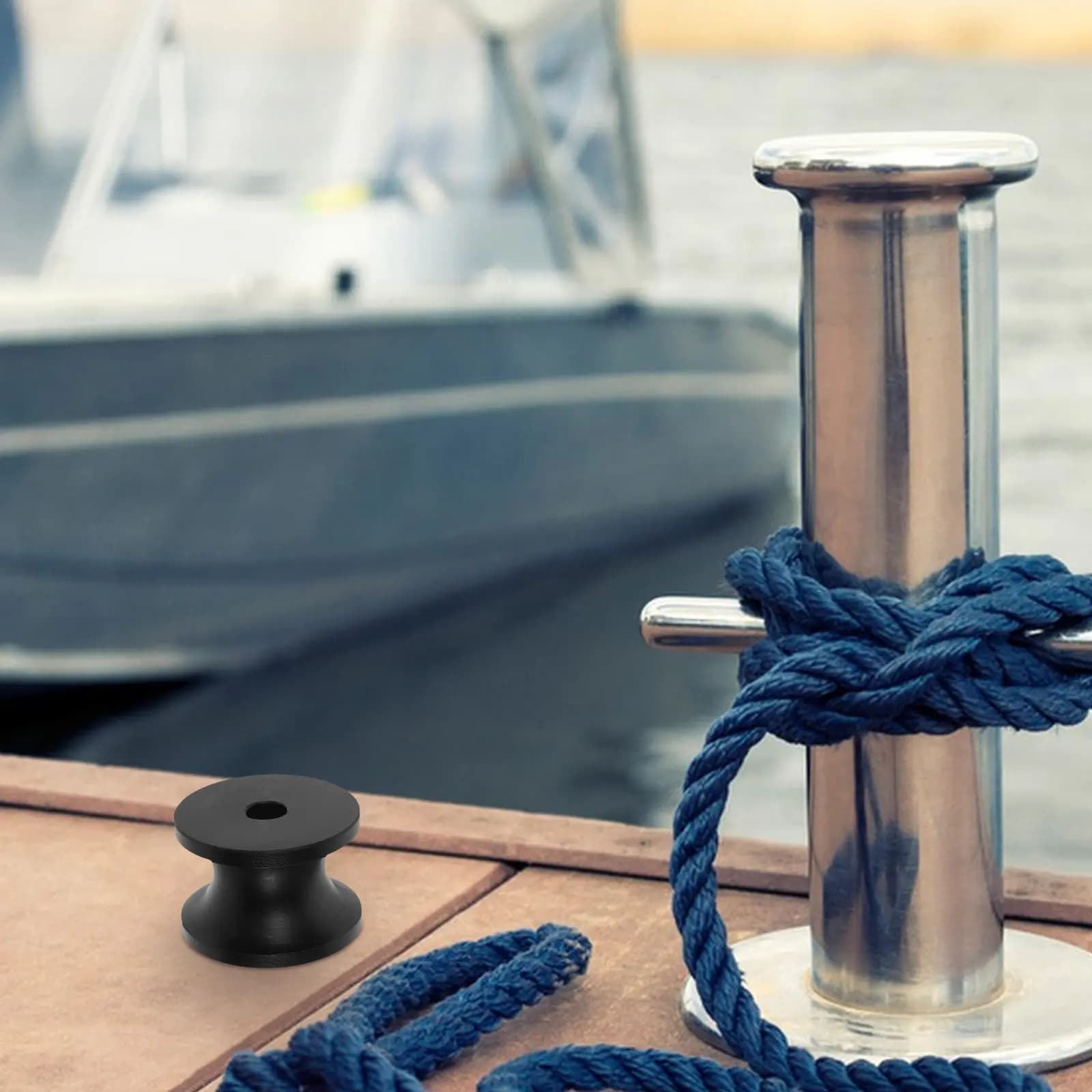 Rullo di Ancoraggio in Nylon per Prua, Grado Marino 2.4x1.7 Pollici, per Barche e Yacht, Rullo Guida Ancora, Passaggio Catena Liscio, Salvaspazio su Ponte