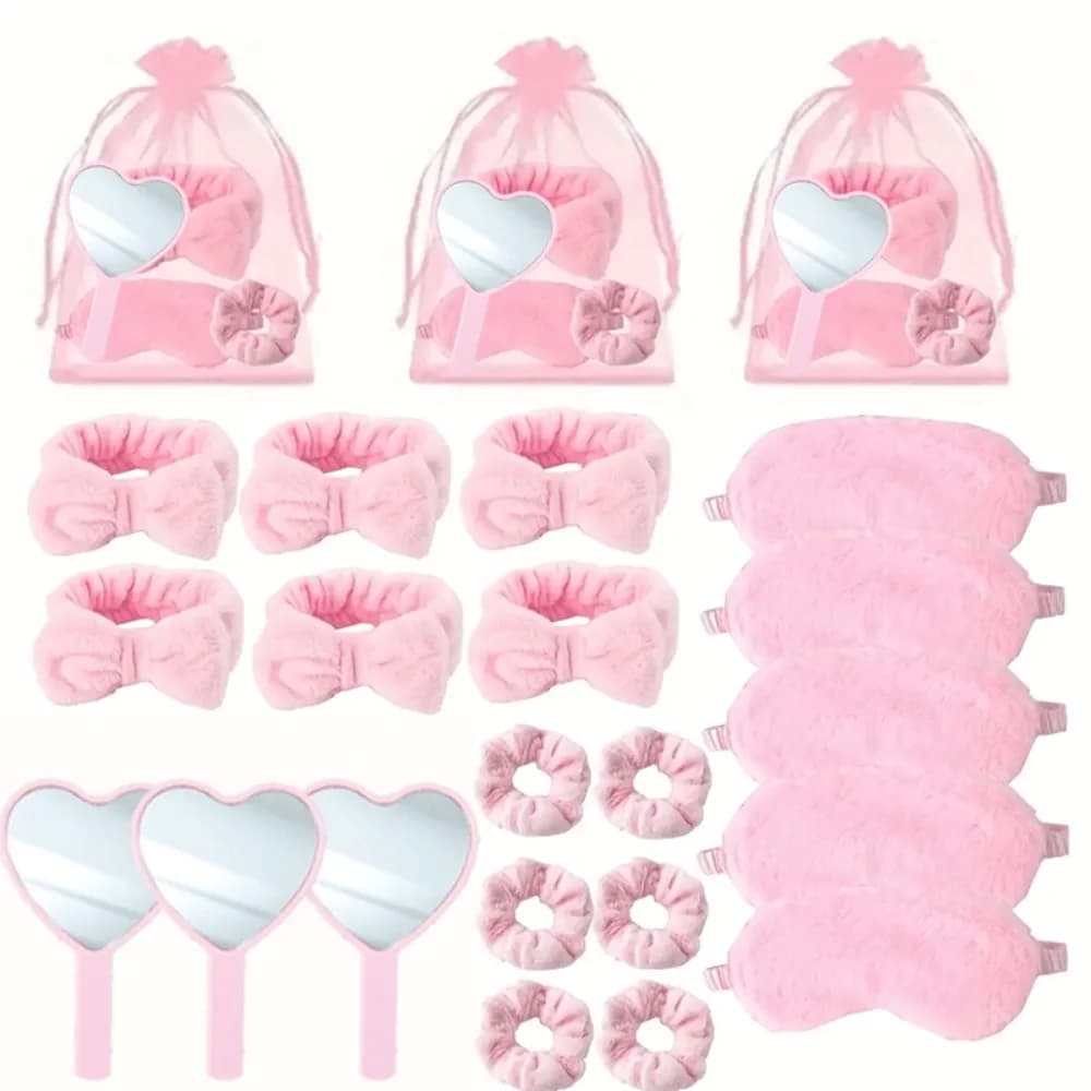 Spa Gift Set with Mask for Sleeping, Elastic for Hair, Hairband, Cosmetic Mirror and Wedding Gift Bag, Goodbye to the Nubilate, Wedding Party