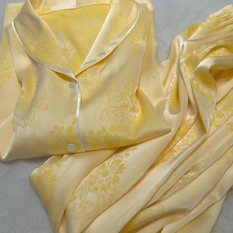Nuovo Set Pigiama Donna Primavera Autunno, Semplice ed Elegante, Confortevole e Delicato sulla Pelle, Casual a Maniche Lunghe, Due Pezzi per Casa