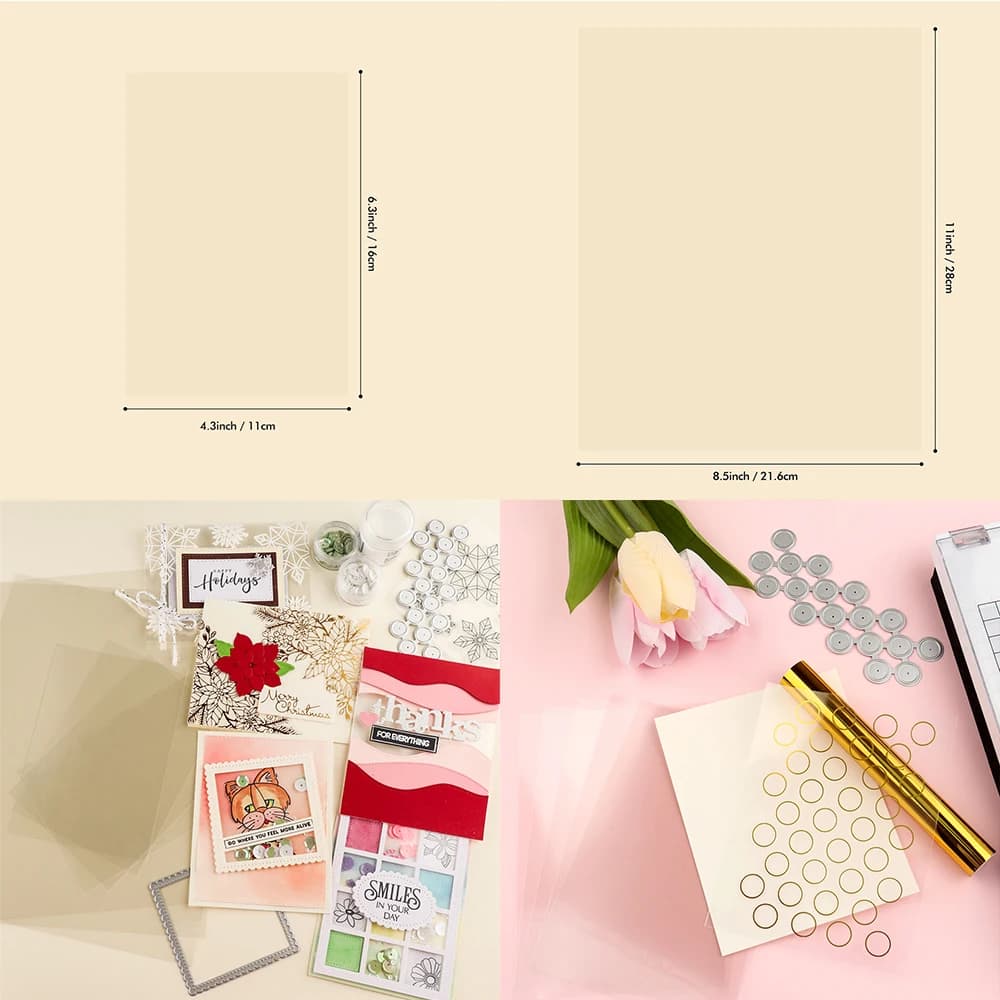 5-50pcs/set Clear Acetate Sheets Heat Resistant for DIY Scrapbooking Window Shaker Cards Hot Foiling Decoration Paper Card