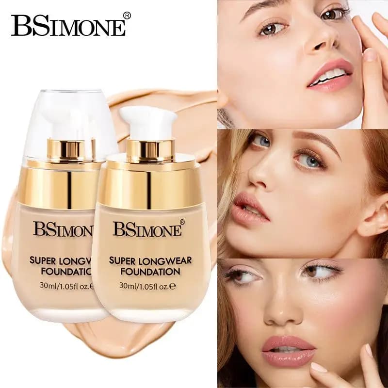 Fondotinta Liquido BSIMONE 30ml, Idratante a Lunga Durata, Cosmetico Naturale per Viso, Illuminante, Base per Trucco