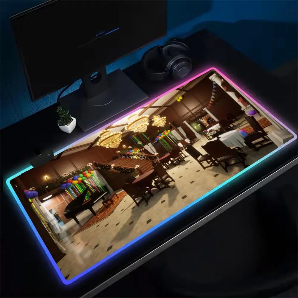MECCHA CHAMELEON Mouse Pad Anime Gaming Mouse Pad LED Table Pads Backlit Rubber Desktop XXL RGB Desk Mats