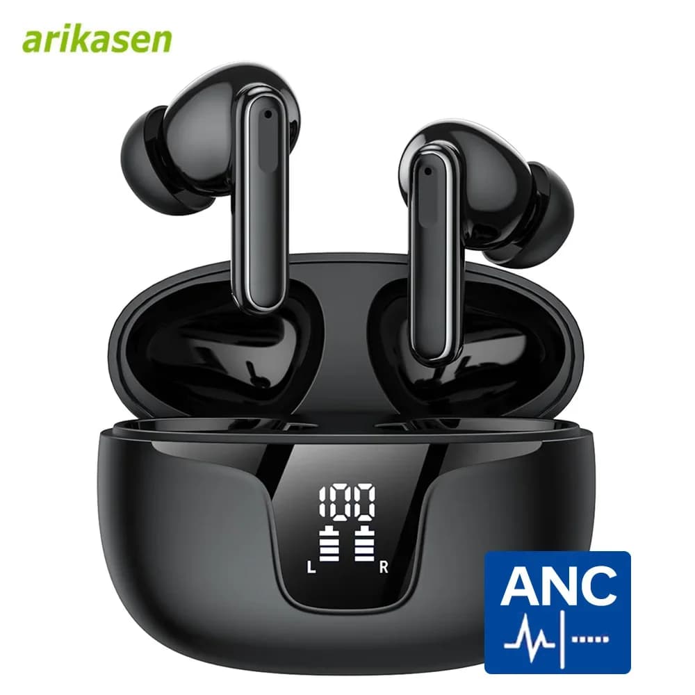 ANC Bluetooth 5.3 Hybrid -43dB Wireless Headphones with Noise Cancellation 36 hours earphones with Active Battery Noise Cancellation