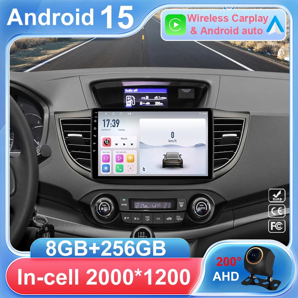 Autoradio Multimediale Per Honda CR-V CRV 4 RM RE 2011 - 2018 Lettore Video Navigazione GPS Android 15 No 2Din 2 Din Dvd