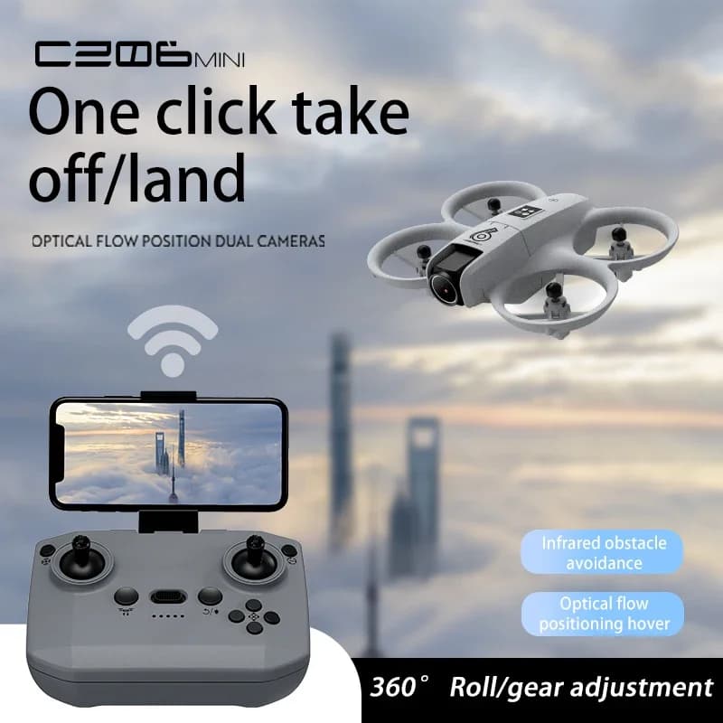 CZ06 Mini Drone Telecomandato con Fotocamera 4K WiFi FPV, Evitamento Ostacoli, Fotografia Aerea Professionale, Doppia Fotocamera, Regalo