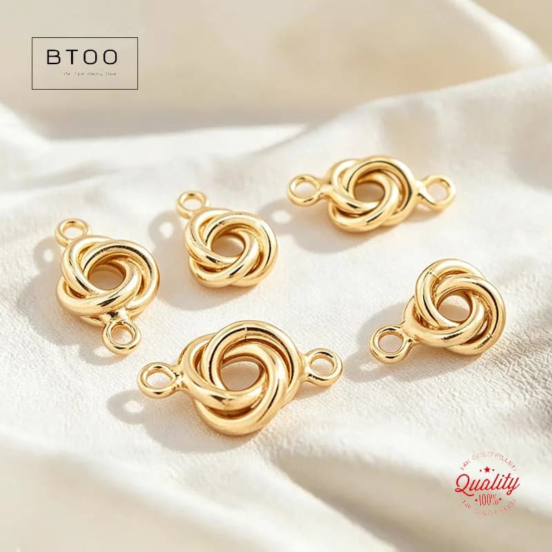 14K Gold Filled Love Knot Charm 5MM/6MM Gold Pendant for DIY Jewelry Making - Bracelet Necklace Earring Accessories Connector