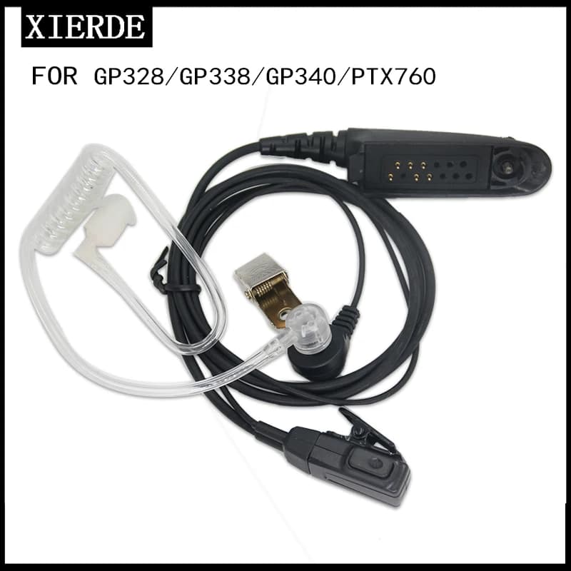 XIERDE Air tubo acustico auricolare auricolare Mic per Motorola GP328 GP338 GP340 GP380 PRO5450 PRO5150 Walkie Talkie Radio bidirezionale