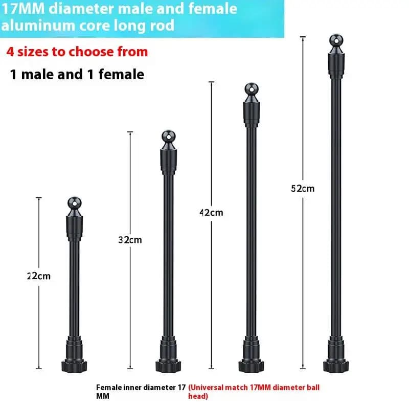 【xxx】1 Pezzo Adattatore Flessibile Girevole a 360 Gradi per Supporto Telefono da Auto, Cruscotto, Bocchette Aria - Adattatore di Estensione con Attacco a Sfera da 17mm [S14]