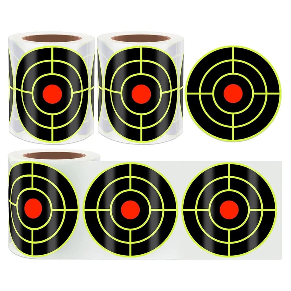 Adesivo autoadesivo per schizzi e tiro reattivo Bersagli 3"/7,6 cm circolare Bullseye 250 pezzi per rotolo per pratica di pistola e tiro con l'arco