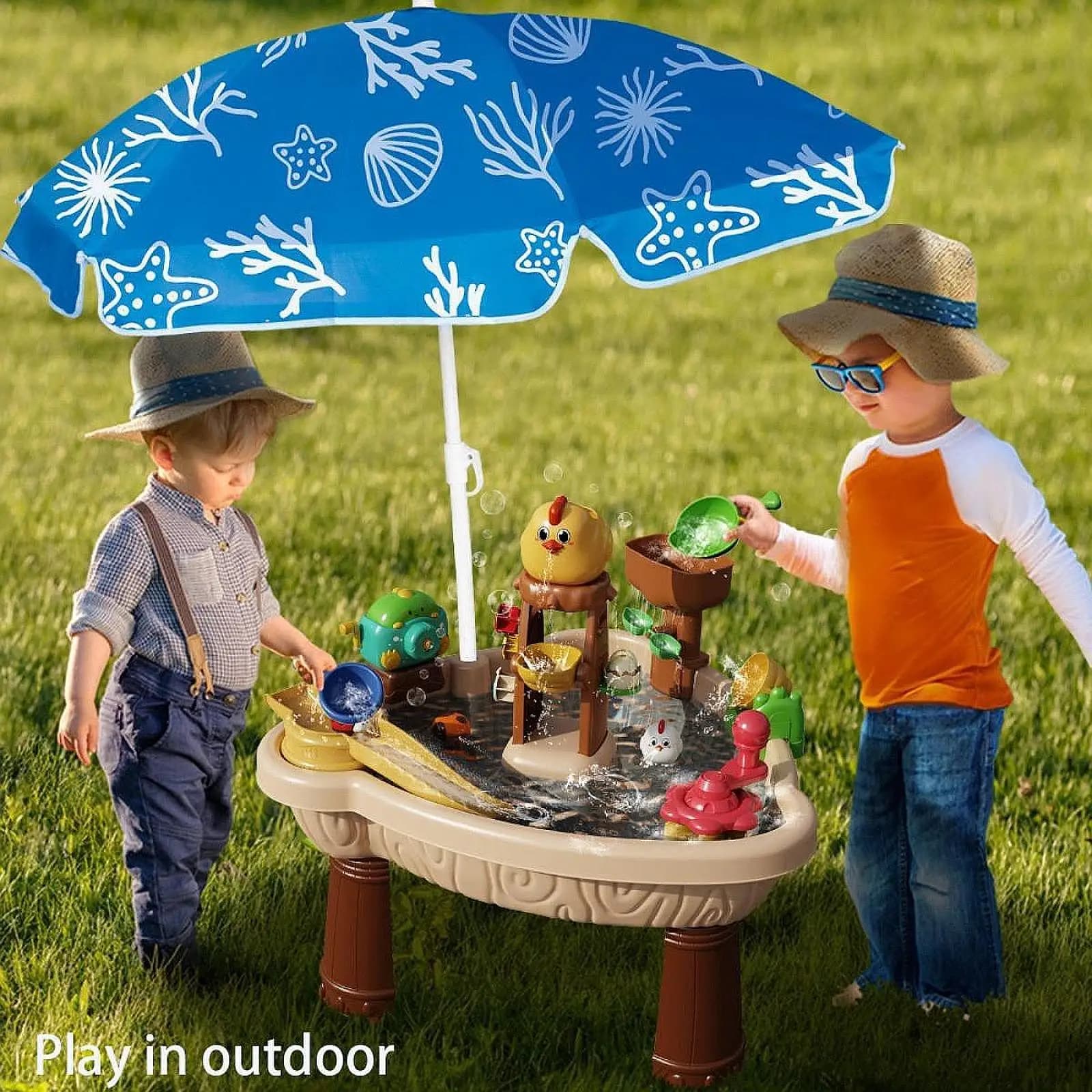 La tavola dell'acqua della sabbia gioca i tavoli di attività sensoriali per i bambini del cortile di attività