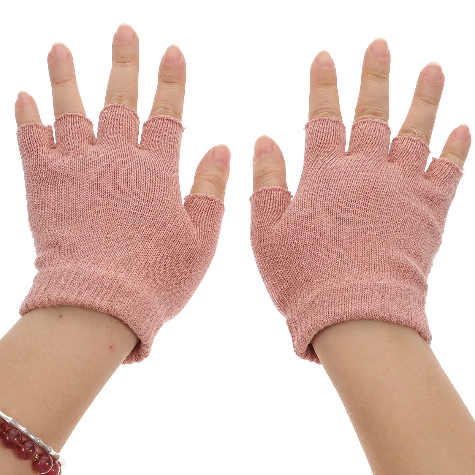 1 Paio di Guanti Yoga Senza Dita Antiscivolo in Cotone Premium con Palmo in Gomma Punteggiata, Traspiranti per Fitness, Palestra, Pilates e Allenamento