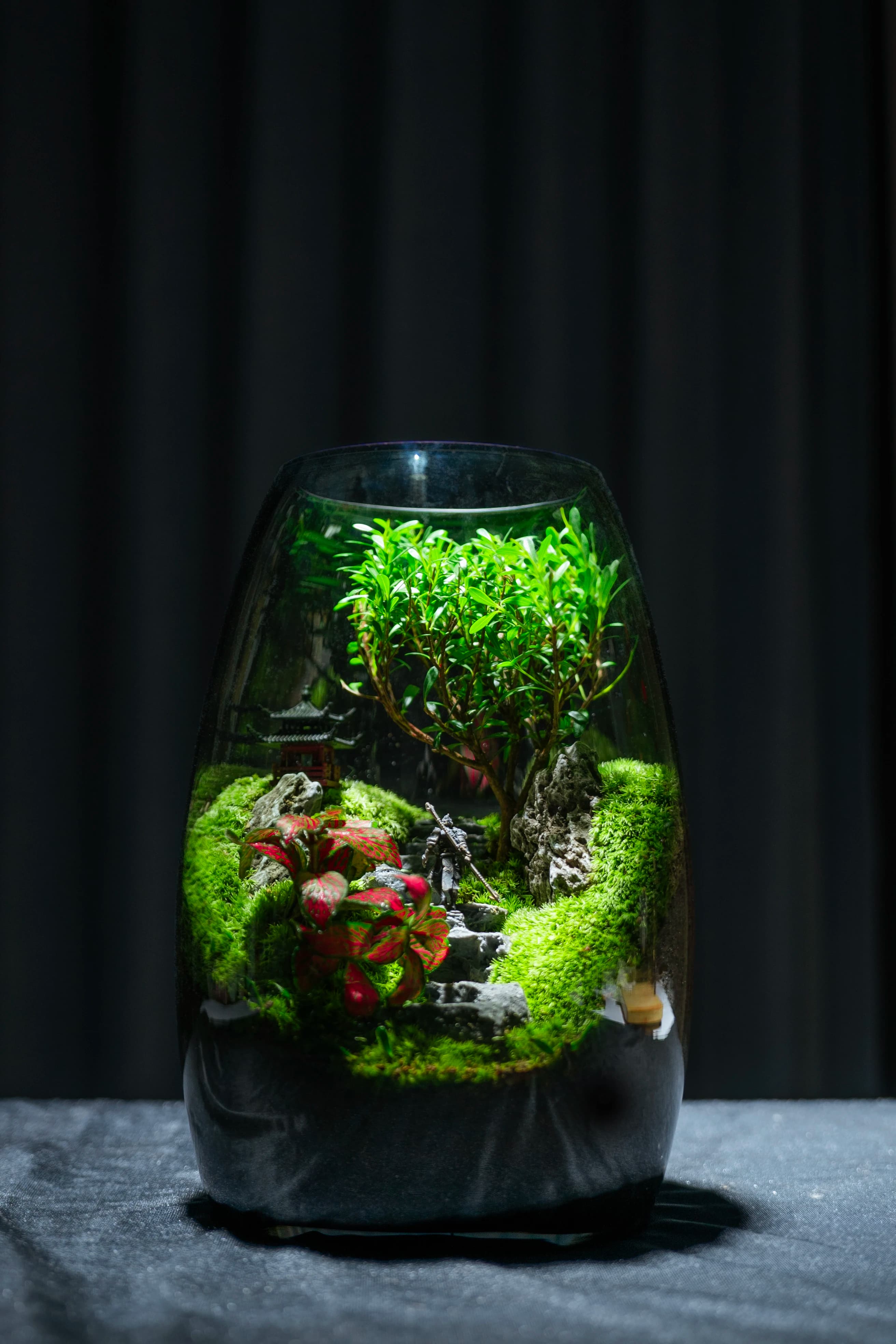 Divertenti ornamenti ecologici da scrivania, rocce decorative in vaso, piante artificiali per paesaggistica, vasi con piante verdi.