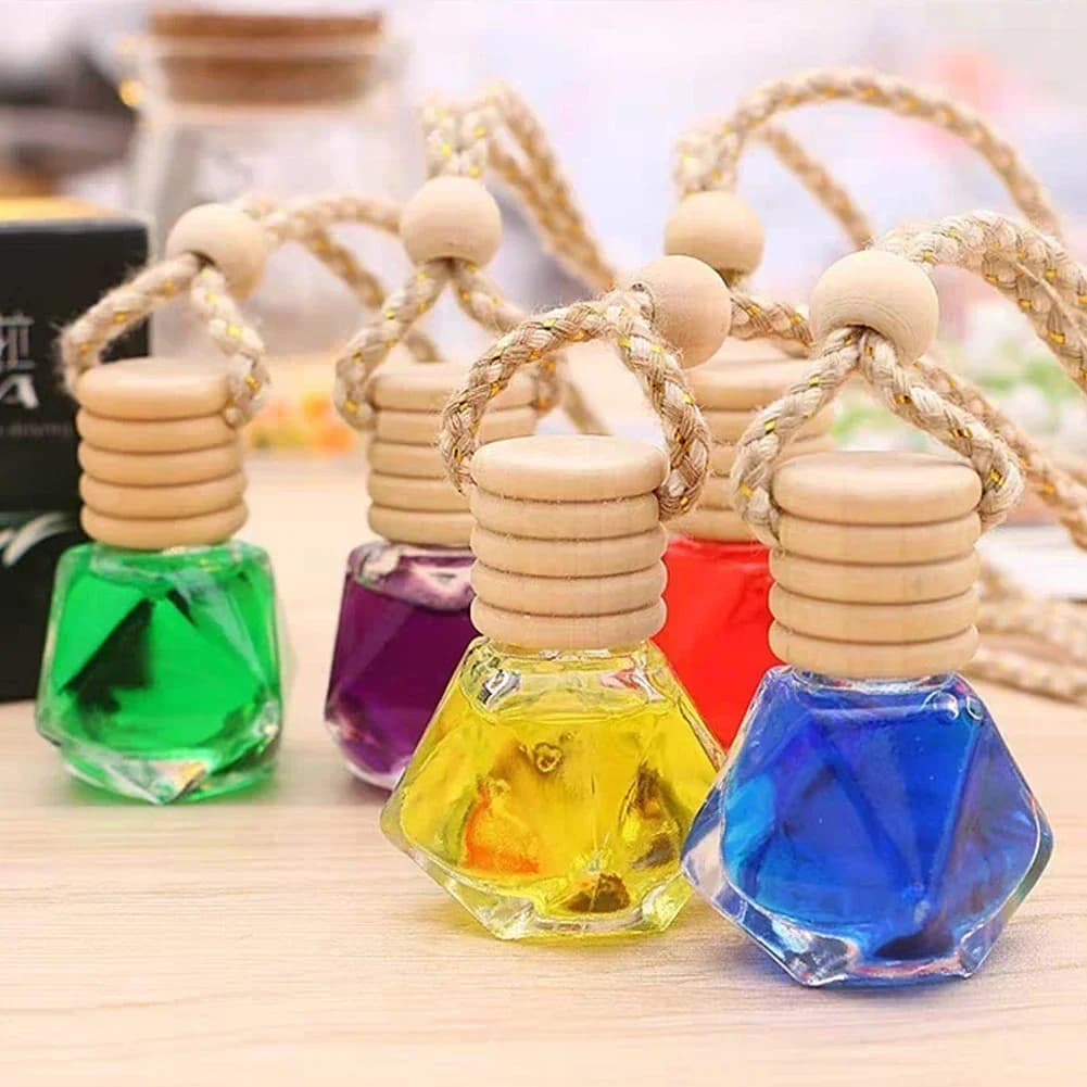 1 Pezzo Bottiglia Vuota da Appendere per Auto, Ricaricabile, per Profumo, Aromaterapia, Deodorante per Ambienti, Diffusore di Olio Essenziale, Bottiglia di Fragranza, Ciondolo per Veicolo