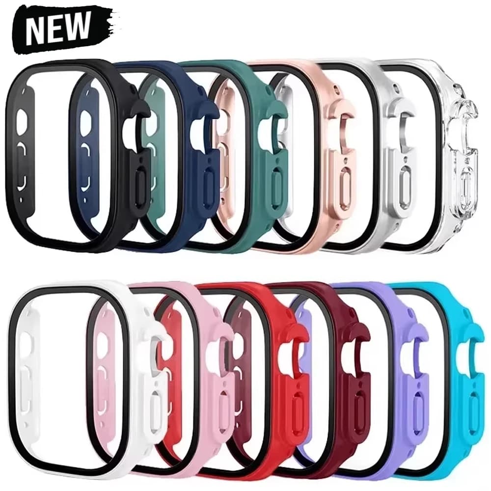 Vetro + custodia per Apple Watch Ultra 3 49mm PC Paraurti + protezione schermo Cover per PC temperata per apple watch ultra 2 1 49mm Accessori
