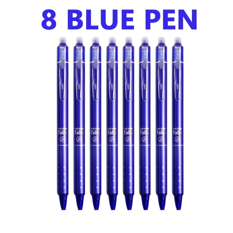 Penne a sfera cancellabili retrattili Set da 0,5 mm con ricariche Inchiostro gel nero blu Gomma incorporata Forniture per ufficio Cancelleria
