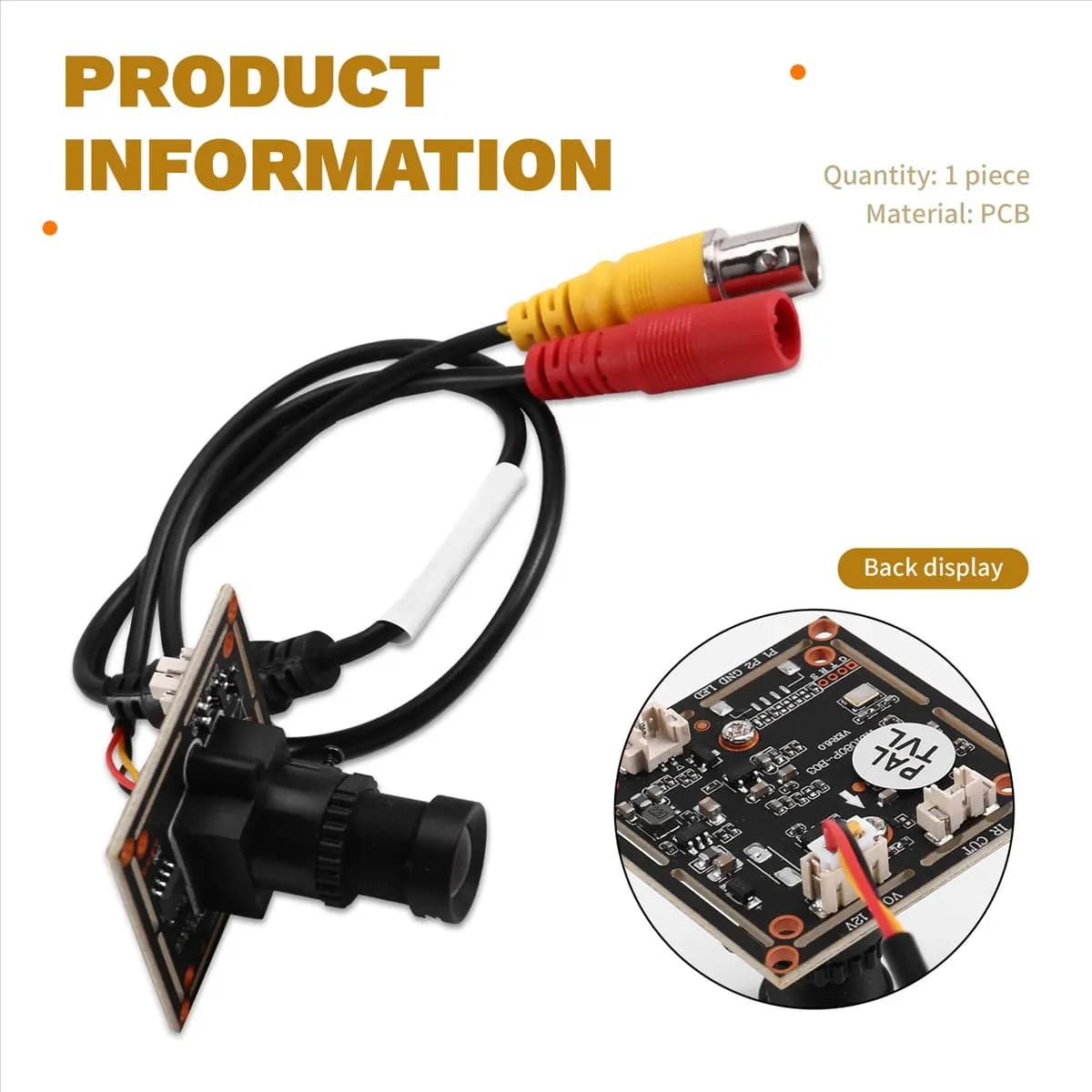 (ABLP) Modulo Telecamera CCTV Analogica 1200TVL 5MP con Lente da 25mm per Microscopio Fai-da-Te, Telescopio, Telecamera per Auto, Videocitofono PAL