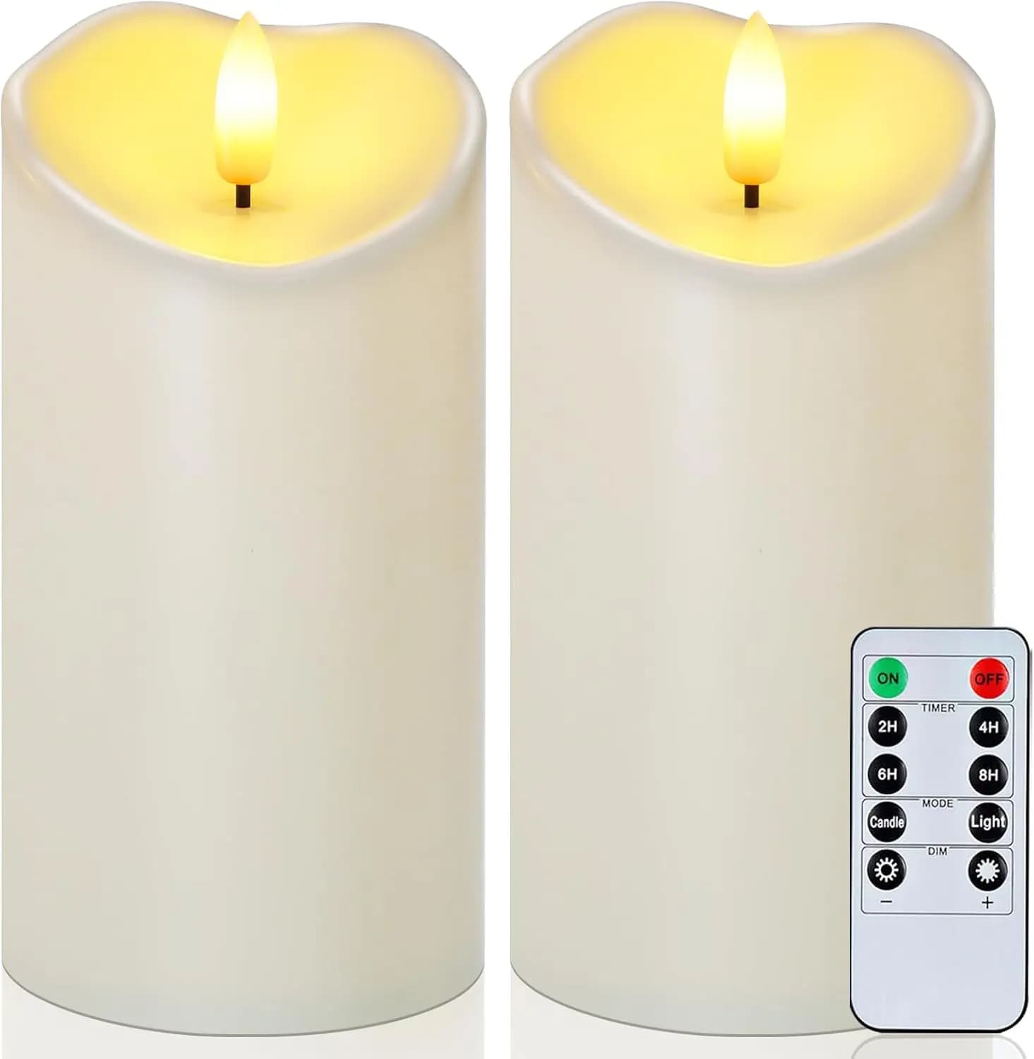 Candele Senza Fiamma Impermeabili con Telecomando e Timer, Candele Elettriche a LED per Decorazioni Esterne, Set da 2