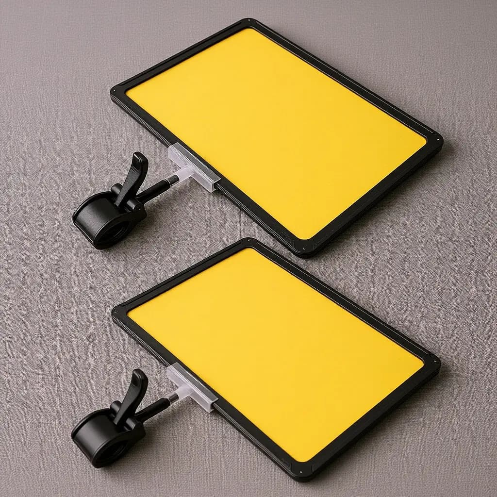 2 Pezzi Portaetichette A4 in ABS, Clip per Cartellini Prezzi Girevoli, Porta Carte in Plastica per Esposizione in Supermercati e Negozi, Riutilizzabili