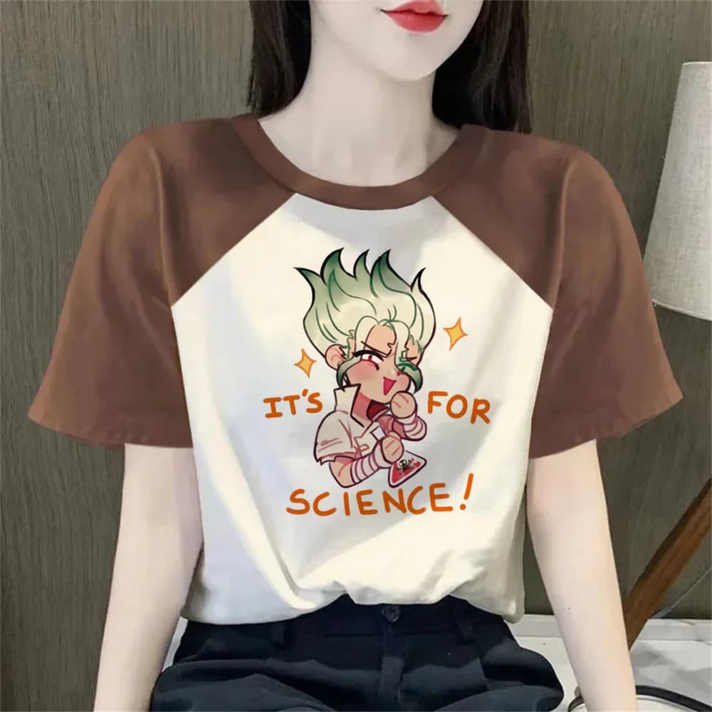 Dr Stone t-shirt teen Gothic 2000s Comfortable Graphic Pop Culture 80s shirt streetwear Pastel Classic anime aesthetic Vintage