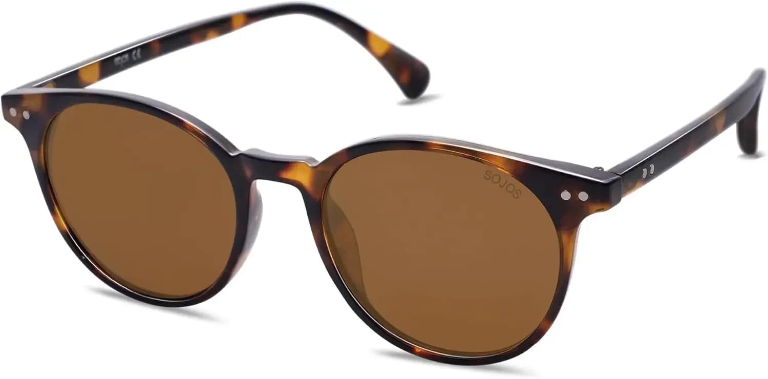 Occhiali da Sole Polarizzati Classici Rotondi e Piccoli per Donna e Uomo, Stile Vintage con Lenti UV400 MAY SJ2113