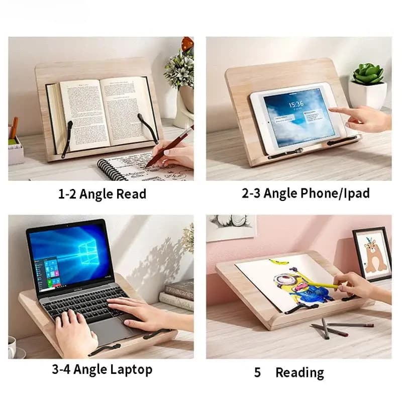 Robusto supporto per libri regolabile/supporto per tablet pieghevole casa sala studio organizer da scrivania fermalibri ardesia per disegno lettura