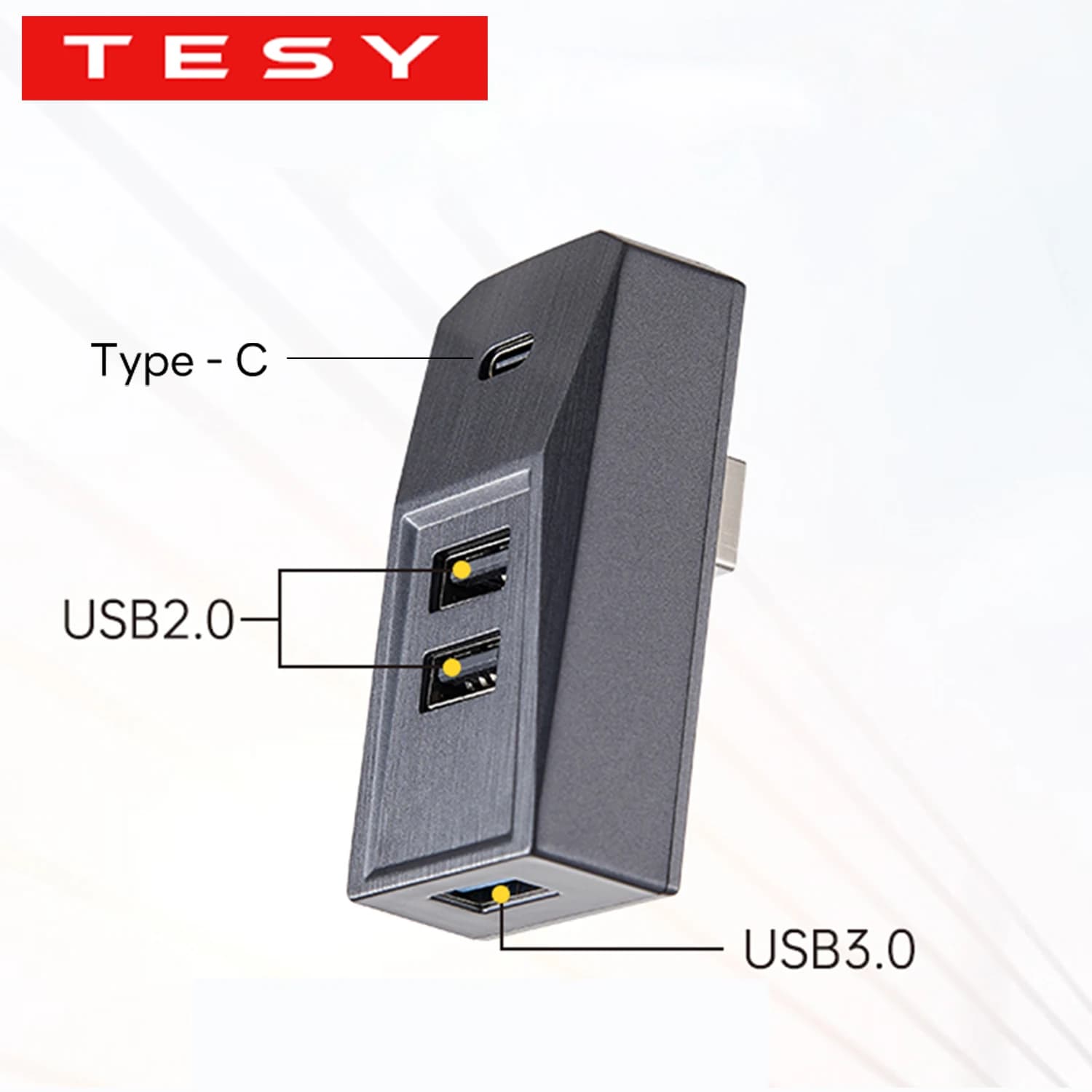 TESY Glovebox USB Hub For Tesla Model YL Y Juniper Launch Model 3 Highland Type-C Port Digital Splitter Docking Station