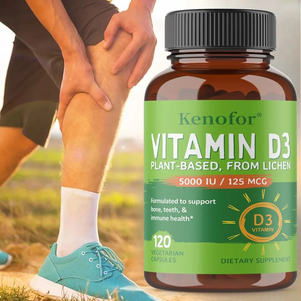 Capsule di vitamina D3 5000UI - Supporto per la salute di cervello, cuore, articolazioni, ossa e pelle, integratore antiossidante e per il potenziamento dell'immunità