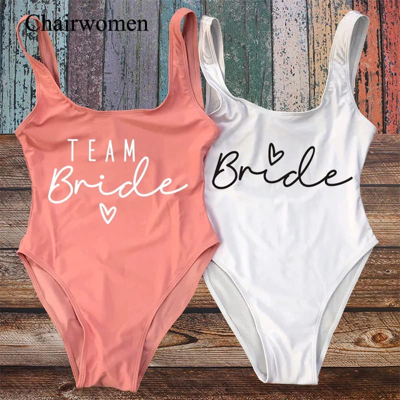 S-3XL Team Bride Full Costume Team Women's Blush Pink Swimwear Goodbye to the Nubilate Swimwear Beatchwear Swimwear