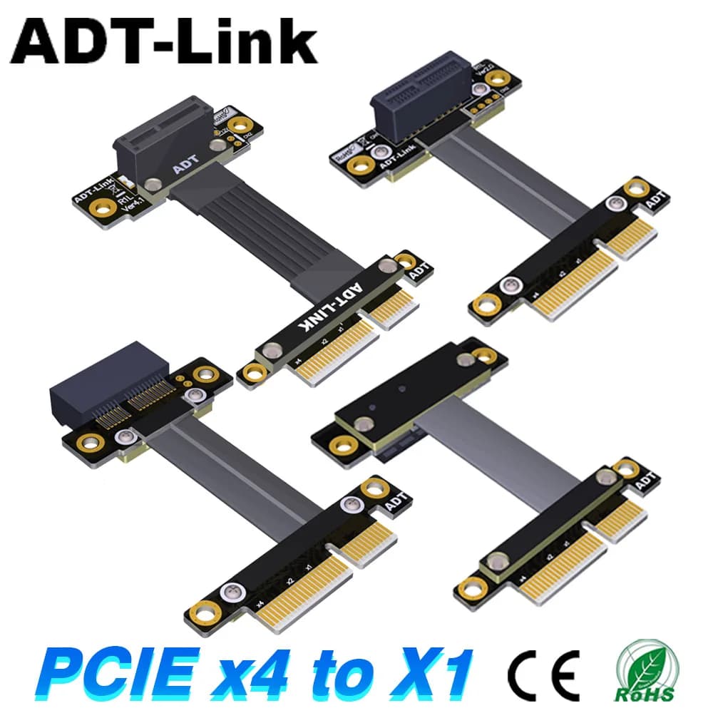 Adattatore cavo riser PCIe X4 a X1 per schede di acquisizione rete audio Gigabit Wireless LAN USB Audio cavi di prolunga da 1x a 4x