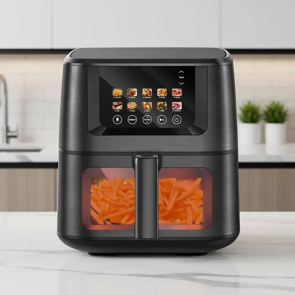 Friggitrice ad Aria Max XL 8QT, Forno Digitale 10-in-1 con Touchscreen a Colori e Finestra di Visualizzazione, Combinazione Forno Tostapane o Funzioni Grigliare, Arrostire, Disidratare