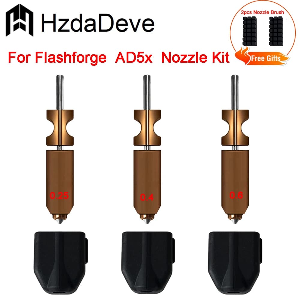 Ugello Flashforge AD5X updated Quick Detachable Nozzle Kit Hotend 0.25/0,4/0,6/0,8 3D Printer Accessories