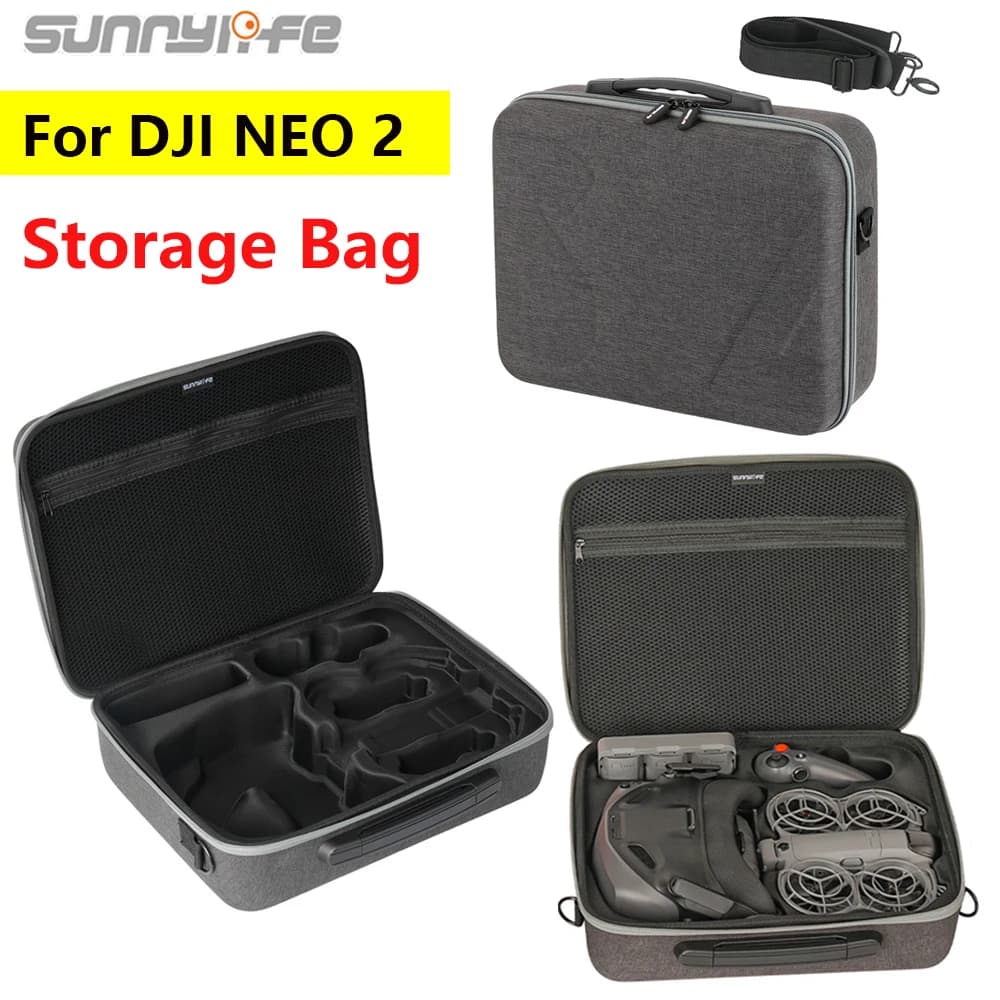 Sunnylife portable transport case for DJI NEO 2 shockproof storage bag Shoulder bag for DJI Goggles N3 Drone Remote and battery box