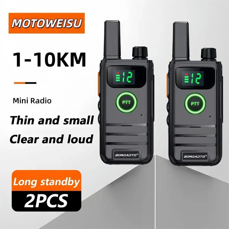 2026 Nuovo 2 pezzi Mini PMR446 Walkie Talkie 16CH Radio bidirezionale portatile con display LCD PTT Radio portatile per caccia Cafe Hotel