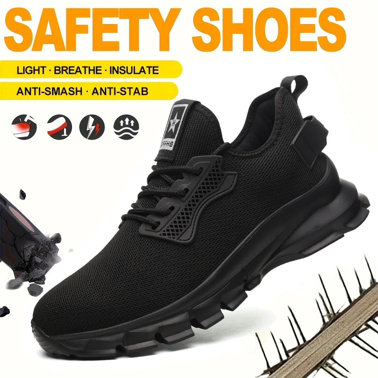 Scarpe antinfortunistiche con suola morbida, comode, antiurto, antiforatura e traspiranti
