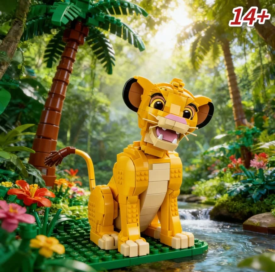 New 1445Pcs 43247 The Lion King Simba Animal Blocks Creative Assembly Craft Renovation Ornament compatible with LEGO bricks