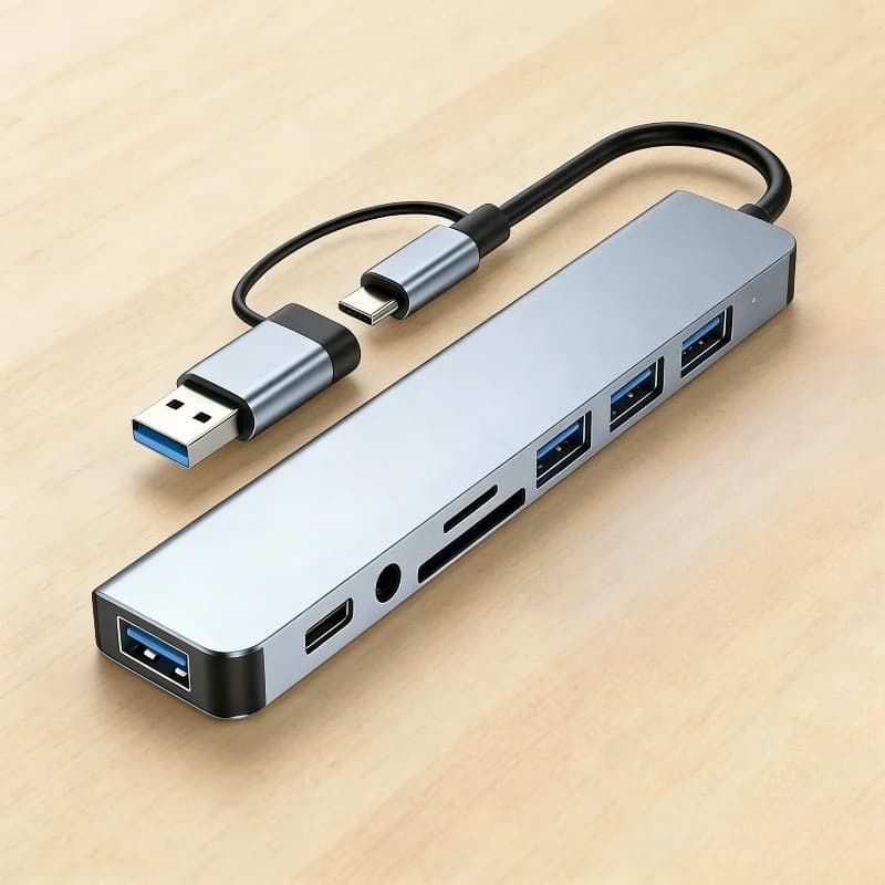 Adattatore Type C 3.1 a HDMI 4K, Hub USB C 8-in-2, 7-in-2, 5-in-1 con lettore di schede SD e TF, ricarica rapida PD per MacBook, notebook, laptop