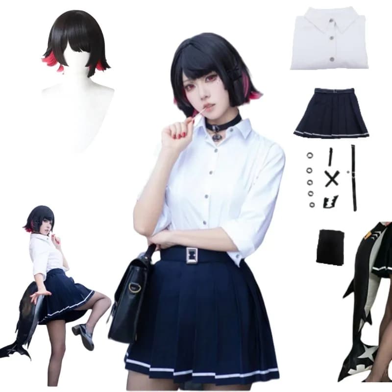 Gioco Zenless Zone Zero Ellen Joe Costume Cosplay Anime Top Gonna Jk Uniforme Parrucca Coda Vestito per Le Donne Abiti da Festa di Halloween