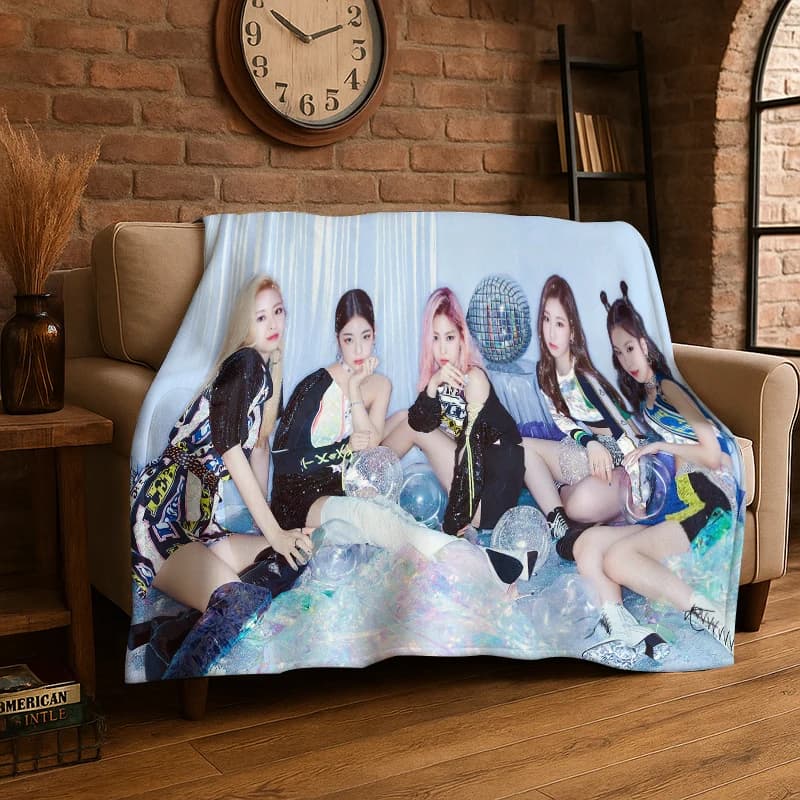 Coperta in flanella KPOP I-ITZY Music Star, morbida e calda, per camera da letto, soggiorno, letto, viaggi, campeggio, picnic, regalo