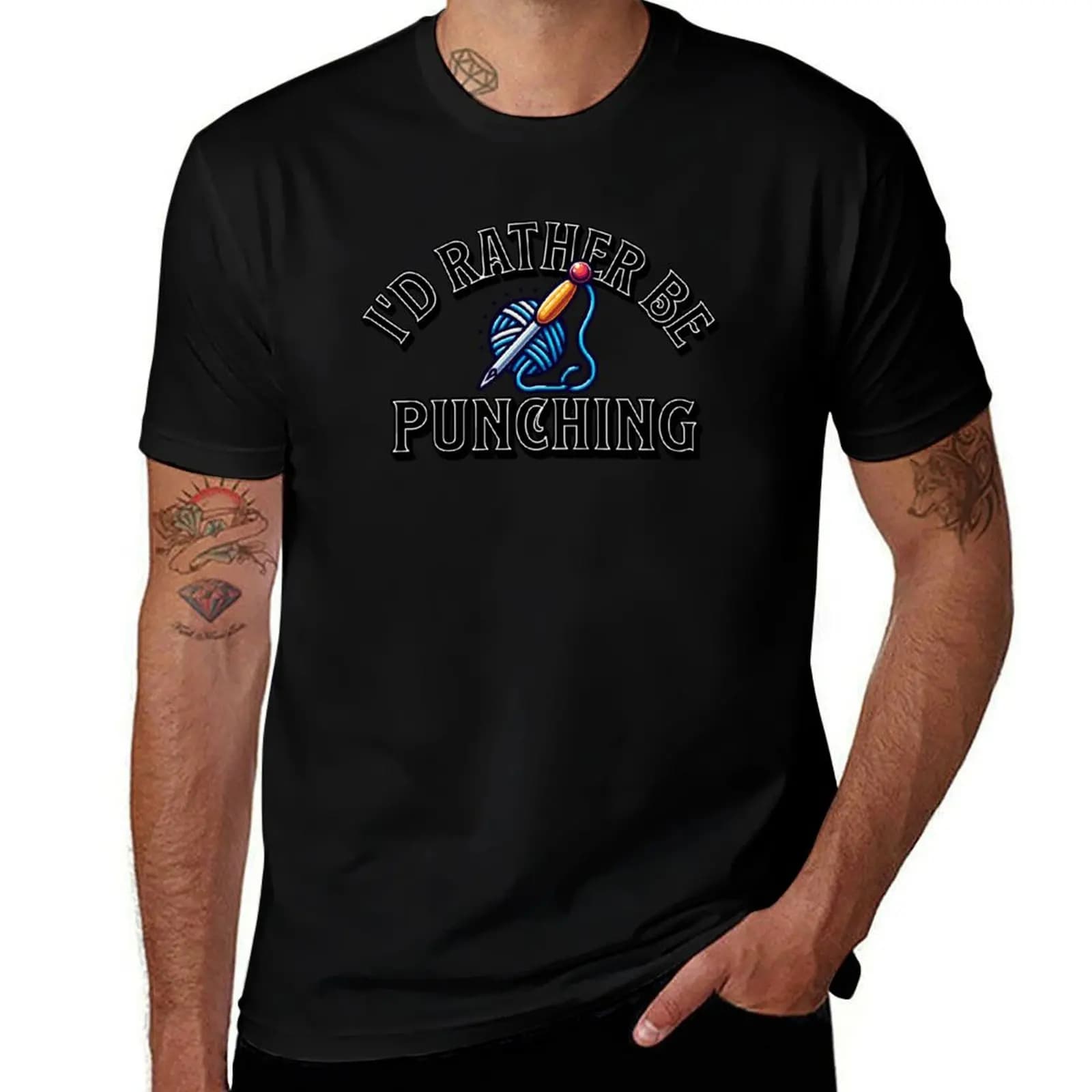 I'd Rather Be Punching Punch Needle T-Shirt Thanksgiving Day Tee Top T-Shirt