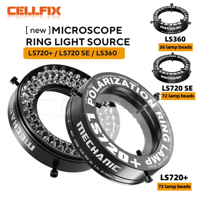 【MECHANIC】 LS720+ LS360 Microscope Ring Light Polarized Ring Lamp Eliminates Reflection for Soldering Repair Stereo Microscopes